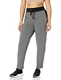 JUST MY SIZE Women's Plus Size Active French Terry Pant with Pockets, Granite Heather/Black, 4X