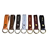Personalized Leather Keychain — Custom Initials/Name — Gift for Men & Women — Ships Free! — Monogrammed, Customized Key Ring Accessories — Cute, Boho Key Strap or Cool Car/Motorcycle Fob Engraved