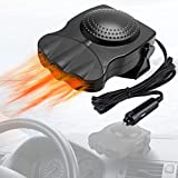 Portable Car Heater, 12V 150W Fast Heating Defrost Defogger 2 in1 Heating/Cooling Fan Outlet Plug in Cigarette Lighte Automobile Windscreen Fan for All Cars (Black)