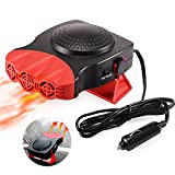 GOLD PIE Car Heater, Anti-Fog 150W 12V Plug in Cigarette Lighter Portable Auto Heater Fan 2 in 1 Heating/Cooling Mini Car Heater Defroster with Ergonomic Handle Windshield Defogger Defroster(Red)