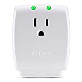 Belkin 1-Outlet Home Series SurgeCube - Grounded Outlet Portable Wall Tap Adapter with Ground & Protected Light Indicators for Home, Office, Travel, Computer Desktop & Charging Brick-White, 885 Joules