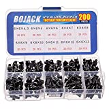 BOJACK 10 Values 200 Pcs 6x6 mm Tactile Pushbutton Switches 4 Pin Momentary Push Button Switches Assortment Kit