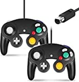 Gamecube Controller, Classic Controller Gamepad Compatible with Nintendo Wii, Upgraded - 2 Pack | Black