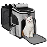 IREENUO Cat Backpack Carrier - Expandable Mesh Breathable Foldable Pet Travel Bags for Small Dogs Cats Rabbits Under 17lb