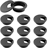 Hehoilam 2" Desk Grommet Black(10 Pack), Wire Cable Hole Cover Plastic Wire Organizers for Office PC Computer Desk Cord Management