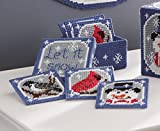 Let It Snow Coasters and Holder Plastic Canvas Kit - Set of 6