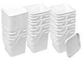 Square Bucket Kit, Ten 4-Gallon Buckets and ten White Snap-on Lids with gaskets