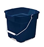 Rubbermaid Roughneck Square Bucket, 12-Quart, Blue, Sturdy Pail Bucket Organizer Household Cleaning Supplies Projects Mopping Storage Comfortable Durable Grip Pour Handle