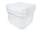 Square Bucket 2-Gallon Bucket with White Snap-on Lid