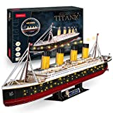 3D Puzzles for Adults LED Titanic 35'' Large Ship Model Craft Kits for Adults Titanic Model Arts and Crafts for Adults Valentines Anniversary Wedding Gifts for Couple Long Distance Relationships Gifts