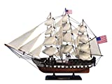 Hampton Nautical Wooden USS Constitution Tall Model Ship, 24" , Brown