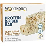 WonderSlim Protein & Fiber Bar, Salted Toffee Pretzel - 15g Protein, 7g Fiber, Gluten Free (7ct)