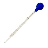 Edu-Labs Glass Dropper Graduated Transfer Pipette with Rubber Bulb, 5 mL