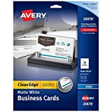 Avery Printable Business Cards, Inkjet Printers, 90 Cards, 2 x 3.5, Clean Edge, Heavyweight (28878)