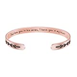 Memorial Bracelet In Memory of Jewelry Gift Remembering Loss of One You Loved Cuff Bracelets (Rose gold God has you in his arms, I have you in my heart)