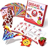 Gamenote Colorful Origami Kit for Kids 54 Projects 120 Double Sided Origami Paper 12 Sheets Practice Papers Instructional Origami Book Origami Gift for 4+ Girls Boys Adult Beginners Training Craft