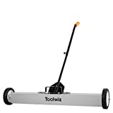 18''/24''/36'' Heavy Duty Magnetic Sweeper with Wheels, 50 Lbs Rolling Magnetic Floor Sweeper with Release Handle 36 Inches