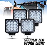 4 Pcs LED Work Light - 4 Inch Flood LED Light Bar for Offroad Truck Trator Jeep ATV UTV Golf cart Boat - Driving Lamp Daytime Running Light