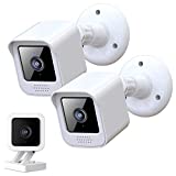 All-New Wall Mount for Wyze Cam V3 Camera (2-Pack),Compatible Wyze Spotlight Indoor/Outdoor Security Accessories Weatherproof Protective Cover and 360 Adjustable mounting Bracket Housing, White