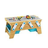 KidKraft Building Bricks Play N Store Wooden Table, Children's Toy Storage with Bins, 200+ Blocks Included, Natural, Gift for Ages 3+