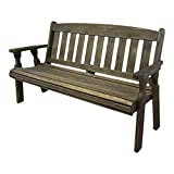 CAF Amish Heavy Duty 800 Lb Mission Pressure Treated Garden Bench (4 Foot, Dark Walnut Stain)