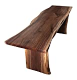 Live Edge Wooden Bench – Solid Wood Dining Bench – Rustic Home Décor Furniture – Natural Edge Wooden Slab Bench (4' Long, Walnut Wood with Clear Coat)