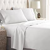 Danjor Linens Twin Size Bed Sheets Set - 1800 Series 4 Piece Bedding Sheet & Pillowcases Sets w/ Deep Pockets - Fade Resistant & Machine Washable - White