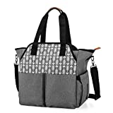CURMIO Breast Pump Tote Bag with Inner Divider Compatible with Spectra S1, S2 and Medela, Pumping Bag with Laptop Pocket for Working Moms, Grey (Patented Design)