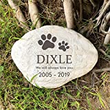 Aveena Personalized Pet Memorial Stones Dog Memorial Stones,Pet Dog Garden Stones Grave Markers Outdoor,Engraved with Name and Dates,11"×8"