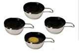 ExcelSteel Fits All 2.5" Size, Perfectly Poached Brunch Nonstick Egg Poacher Replacement Cups, 4, Black