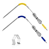 2-Pack Grill Probe Replacement for Weber Igrill Mini,Igrill 2,Igrill 3 with Probe Clip Holder,Weber Igrill Replacement Probe Meat Probe (Yellow & Blue)