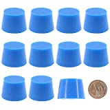 Hilitchi Silicone Rubber Plug Kit Tapered Stopper Silicone Plugs for Powder Coating Painting Anodizing Plating Vacuum Test Plugging Hydraulic Fuel and Oil Lines (Large Blue-10Pcs, 1 3/16"×1 7/16")