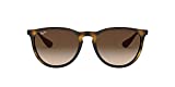 Ray-Ban Women's RB4171 Erika Round Sunglasses, Dark Rubber Tortoise/Brown Gradient, 54 mm