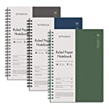 EMSHOI Spiral College Ruled Notebook 3 Pack, 480 Pages B5 Notebook Dotted Lined Paper Journal, with Free Sticky Notes, Waterproof PVC Cover, 100GSM Thick Paper, 7.48" x 10.15"-Coffee Blue Green