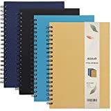 EOOUT 4 Pack Ruled Spiral Notebook, B5 Spiral Journal, Hardcover College Ruled Notebooks, 4 Assorted Colors 100 Sheets 200 Pages 7.3"x10.3" for Office School Supplies, Christmas Gifts