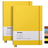 Wiisdatek B5 College Ruled Notebooks - 2 Pack B5 Large Journal Notebooks with 360 Pages,100gsm Thick Lined Paper,Soft PU Leather Cover,7.6 X 10 inch(Yellow)