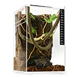 NEPTONION Acrylic Breeding Box 6"x6"x9" Transparent Mini Reptile Vivarium Habitat Terrarium with Sliding Cover Magnetic Closure for Mini Animals，Such as Horned Frog，Hermit Crab，Spider，Snake，Mantis