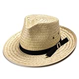 Sunset Straw Hats Sun Hat, Amish-Made Classic Design with Pinched Front, Men's Adult Large Yellow