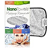 Nano Towel Makeup Remover Face Wash Cloth. Remove Cosmetics FAST and Chemical Free. Wipes Away Facial Dirt and Oil Like An Eraser. Great for Sensitive Skin, Acne, Exfoliating (Grey)