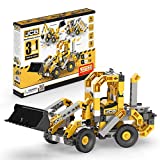 Engino Machinery Toys Wheeled Loader - 3-in-One |Build 3 Iconic Machinery Models A Creative Stem Engineering Kit Perfect for Home Learning, Multicolor