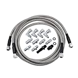 SS Braided Transmission Cooler Hose Line Compatible with Chevy 1996-2021 700R4 4L60 4L60E 4L65E 4L80E, and for Ford C4, C6, AOD