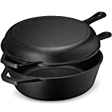 Legend Cast Iron Multi Cooker Skillet Set | 3Q Dutch Oven for Bread, Frying, Cooking | Iron Pan With Lid Works on Induction, Electric, Gas & In Oven | Lightly Pre-Seasoned, Gets Better with Each Use