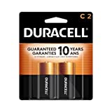 Duracell Coppertop C Batteries, 2 Count Pack, C Battery with Long-lasting Power, All-Purpose Alkaline C Battery for Household and Office Devices