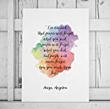 Maya Angelou Quote Print I've Learned That People Will Forget Motivational Poster Inspirational Print Watercolor Paint Handwritten