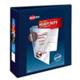 Avery Heavy Duty View 3 Ring Binder, 3" One Touch EZD Ring, Holds 670-Sheets 8.5" x 11" Paper, 1 Navy Blue Binder (79803)
