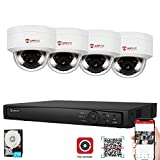 Anpviz 5MP IP POE Security Camera System Indoor, 8CH 4K H.265 NVR with 2TB HDD with 4 5MP Outdoor IP POE Dome Cameras Home Security System with Audio Recording, Waterproof, 98ft Night Vision