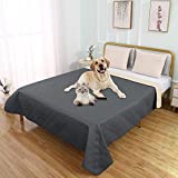 SUNNYTEX Waterproof Dog Bed Cover Dog Mat Pet Pad Pet Blanket for Couch Sofa Bed Mat Anti-Slip Furniture Protrctor(52" 82",Dark Grey)