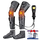 Leg Massager with Air Compression & Heat, 4-In-1 Foot Calf Thigh Knee Massager for Circulation & Relaxation, 4 Modes 4 Intensities 2 Heat Levels, Sequential Compression Device for Cramps Edema, RLS