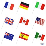 International World Stick Flag,50 Countries Hand Held Small National Flags Banners On Stick,Party Decorations for Olympic,World Cup,Bar,Sports Events,Festival Events Celebrations