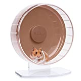 Niteangel Super-Silent Hamster Exercise Wheels: - Quiet Spinner Hamster Running Wheels with Adjustable Stand for Hamsters Gerbils Mice Or Other Small Animals (M, Brown)